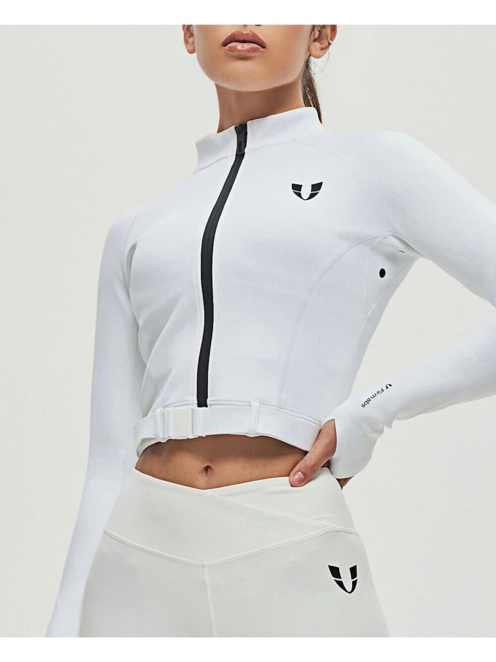 FIRM ABS White Black Belted Crop Jacket Size XXL NEW NWOT